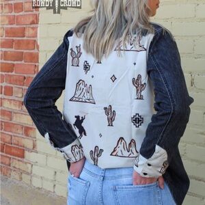 Western Denim Button Up